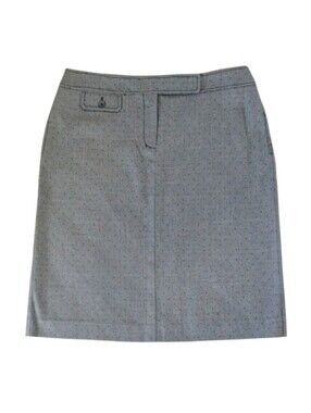 Vintage City DKNY Wool Blend Pencil Skirt Gray Black 10 Medium Minimalist Office